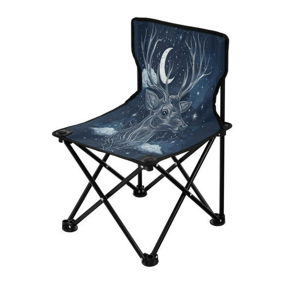 Outdoor Folding Chair 14.46x14.46x22.83 Inches, Camping Folding Chair Easy to Carry Ideal for Outdoor Picnics Camping Park Fishing Moon Deer