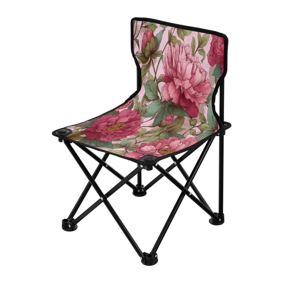 Outdoor Folding Chair 14.46x14.46x22.83 Inches, Camping Folding Chair Easy to Carry Ideal for Outdoor Picnics Camping Park Fishing Retro Floral