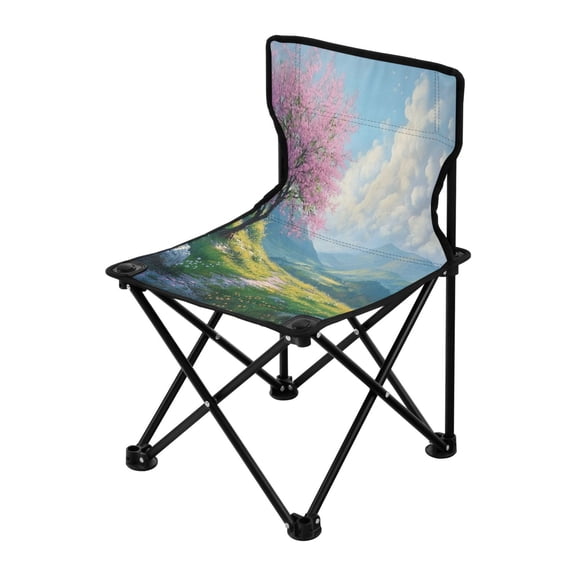 Outdoor Folding Chair 14.46x14.46x22.83 Inches, Camping Folding Chair Easy to Carry Ideal for Outdoor Picnics Camping Park Fishing Spring Road