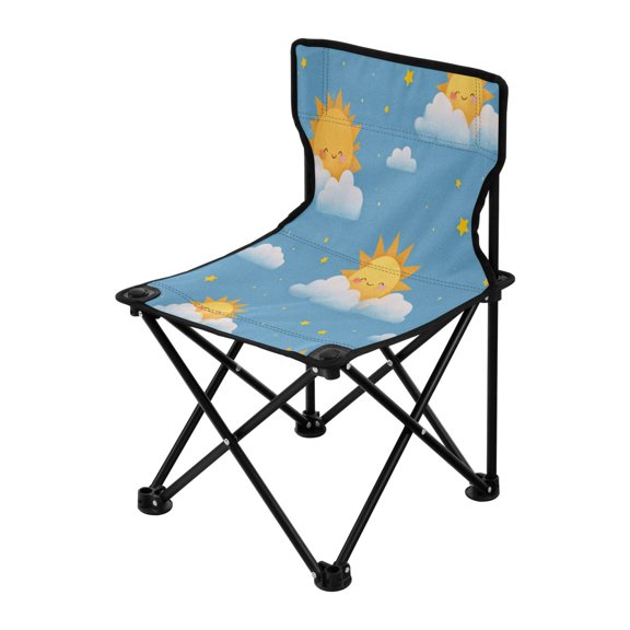 Outdoor Folding Chair 14.46x14.46x22.83 Inches, Camping Folding Chair Easy to Carry Ideal for Outdoor Picnics Camping Park Fishing Sunny Sky Design