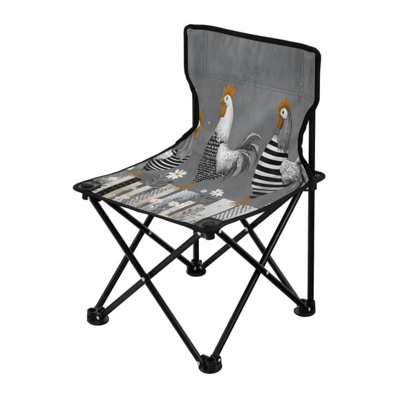 Outdoor Folding Chair 14.46x14.46x22.83 Inches, Camping Folding Chair Easy to Carry Ideal for Outdoor Picnics Camping Park Fishing The Gray Chickens