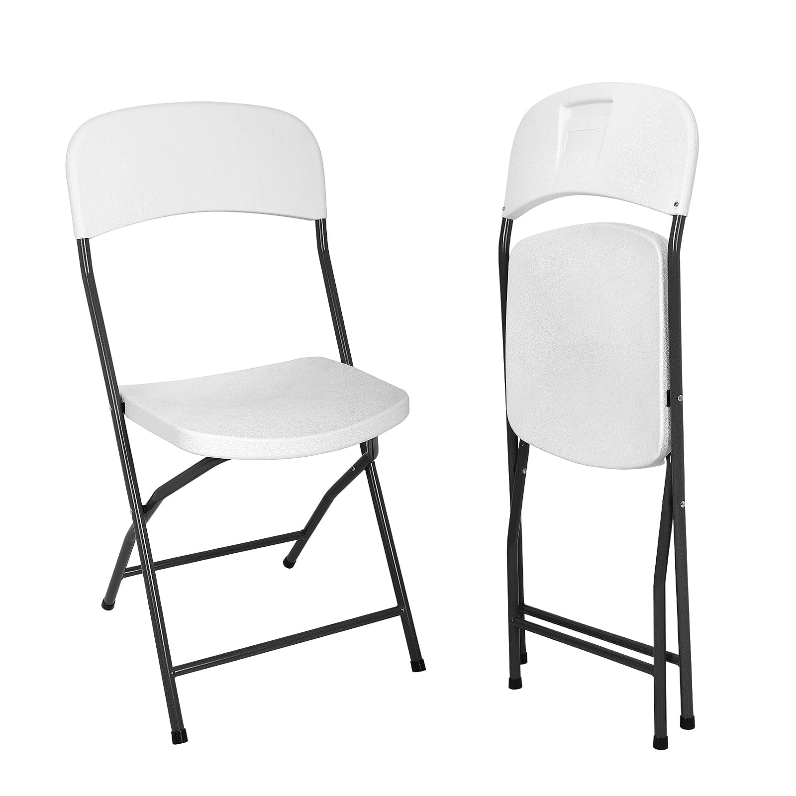 Outdoor Folding Chairs Set of 2, Portable Foldable Chair Plastic Chairs