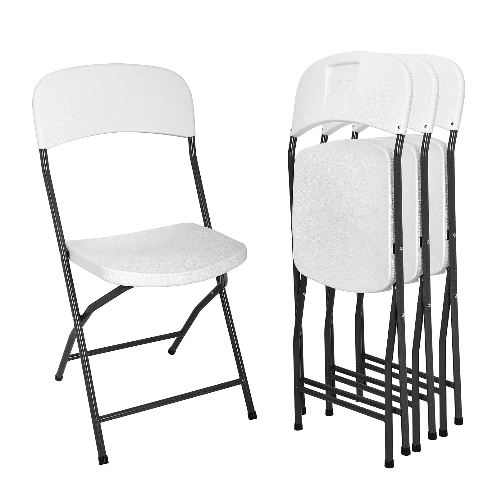 Outdoor Folding Chairs Set of 4 Portable Foldable Chair Plastic