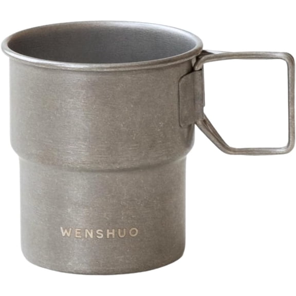 Outdoor Folding Cup,Small Camping Mug,Vintage Stainless Steel,10.14 fl oz (300 ml)