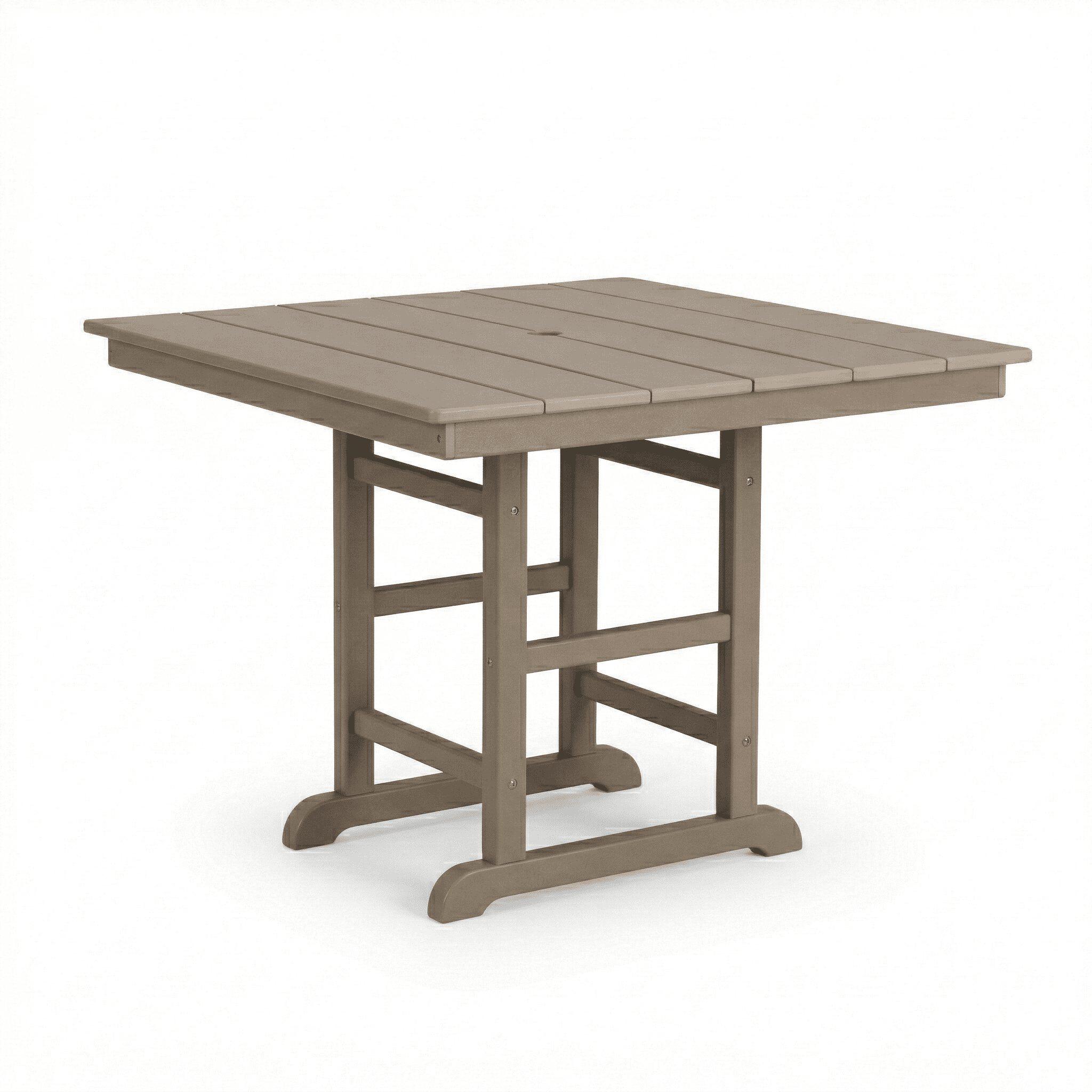 Outdoor Folding Dining Table, 37.8 Inch Square Table for Garden Backyard Patio, Antique Brown