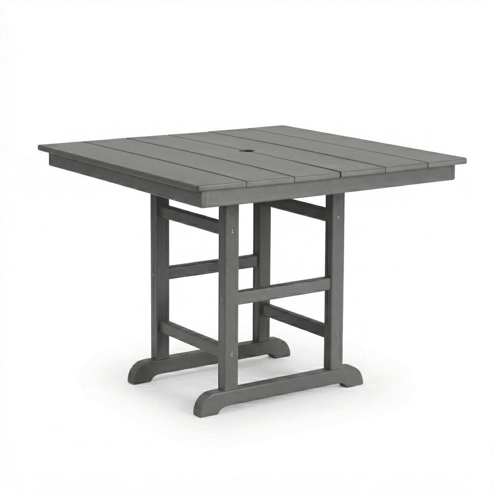Outdoor Folding Dining Table, 37.8 Inch Square Table for Garden Backyard Patio, Gray