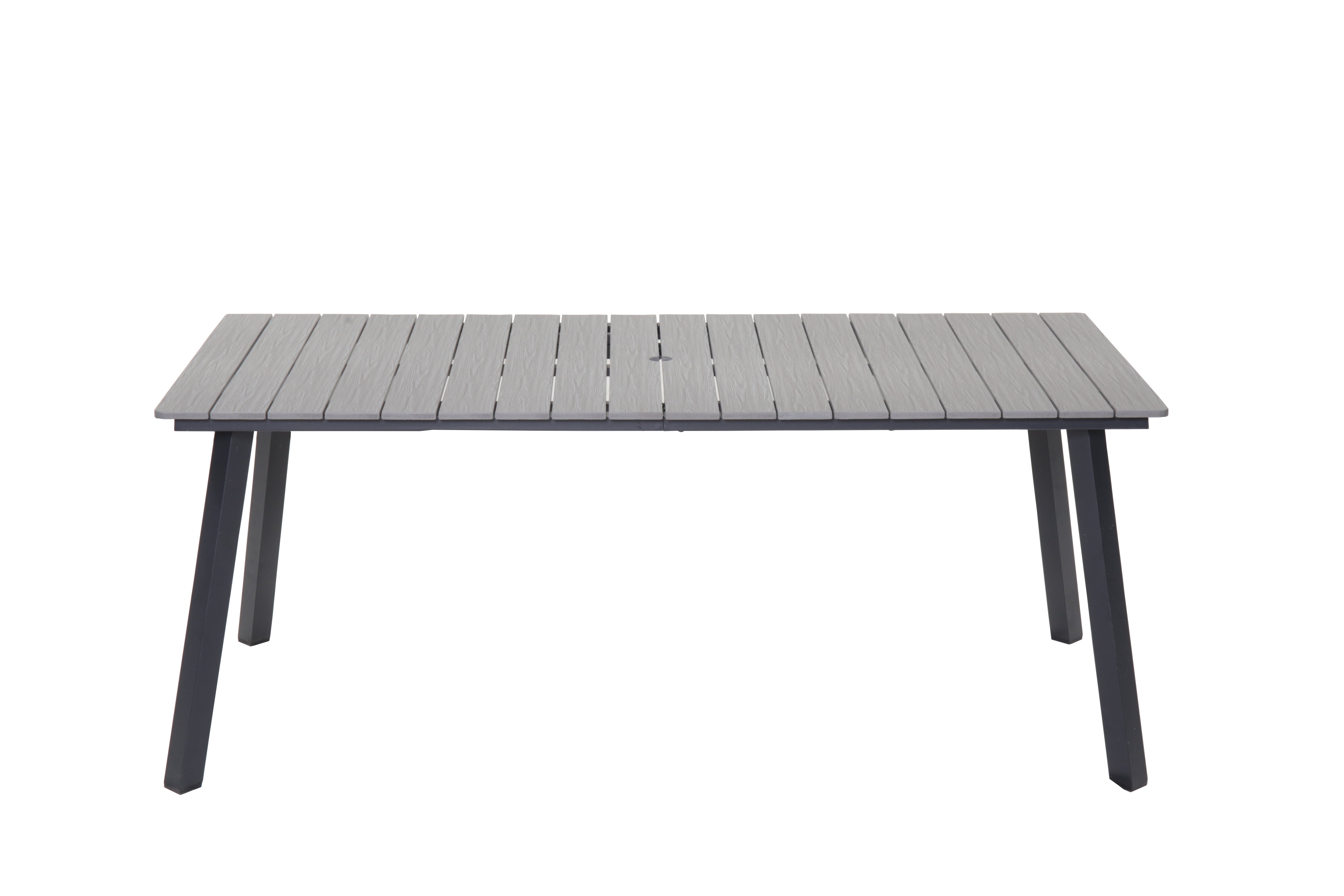 Outdoor Folding Dining Table, Metal Frame Foldable Table for Patio Garden Outdoor Party, Grey