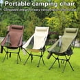 thumbnail image 1 of Outdoor Folding Moon Chair with Headrest Side Pocket Aluminum Alloy Frame Heavy Duty Lightweight Portable Camping Backpacking Hiking Collapsible Chair, 1 of 9