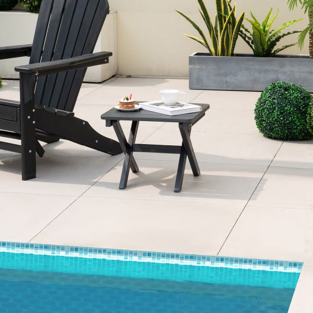 Outdoor Folding Side Table Foldable WeatherResistant HDPE Adirondack