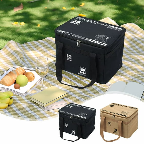 Outdoor Folding Storage Box | Large Capacity Oxford Cloth Organizer | Foldable Waterproof Portable Field Storage Bag | Camping Picnic Equipment Container | 14.9x11.8x10.2 in | Durable Wear-Resistant