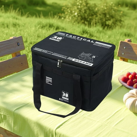 Outdoor Folding Storage Box | Large Capacity Picnic Camping Equipment Organizer for Tableware & Kitchenware | Waterproof Oxford Cloth