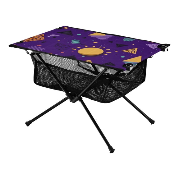 Outdoor Folding Table Portable Picnic Camping Table For Garden Fishing Beach 80s-style Pattern