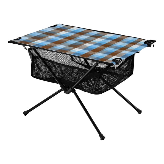 Outdoor Folding Table Portable Picnic Camping Table For Garden Fishing Beach Blue Brown