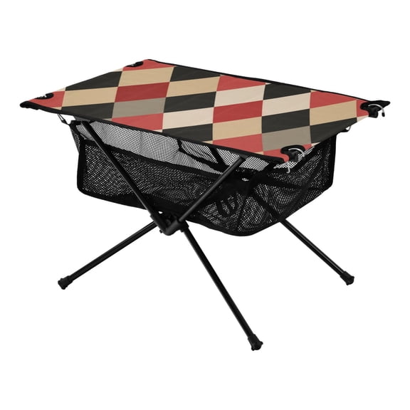 Outdoor Folding Table Portable Picnic Camping Table For Garden Fishing Beach Red Beige