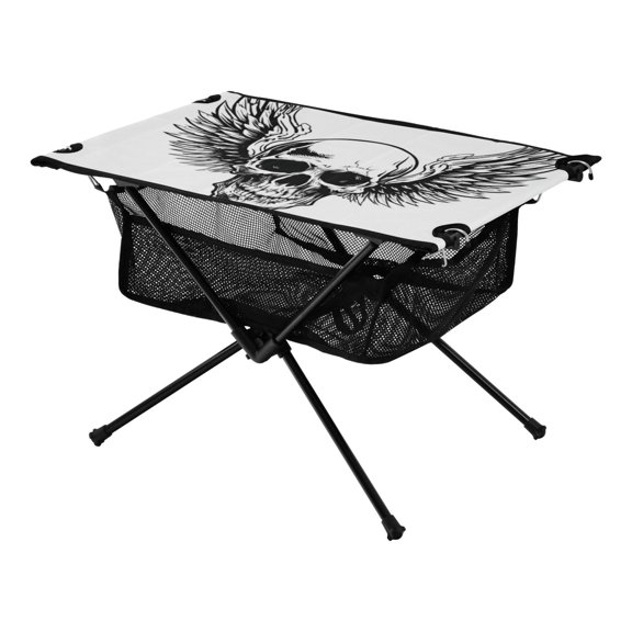 Outdoor Folding Table Portable Picnic Camping Table For Garden Fishing Beach Red Bows