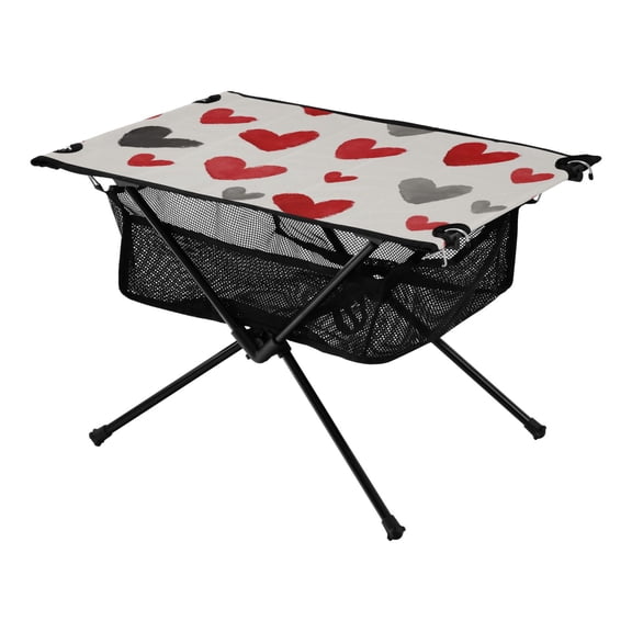 Outdoor Folding Table Portable Picnic Camping Table For Garden Fishing Beach Red & Gray