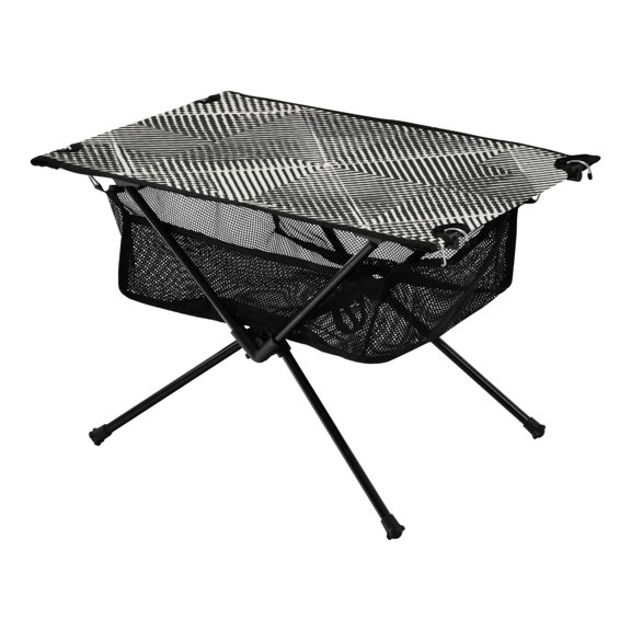 Outdoor Folding Table Portable Picnic Camping Table For Garden Fishing Beach Small Diagonal Lines