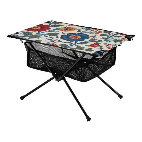 Outdoor Folding Table Portable Picnic Camping Table For Garden Fishing Beach Stylized Flowers & Ornate Scrollwork