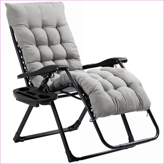 Outdoor Folding Zero Gravity Lounge Chairs, for Patio Camping Picnic Indoor Outdoor, Set of 2, Supports 264lbs Each | Gray | Steel