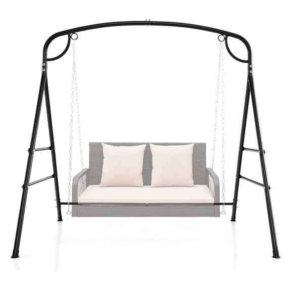 Outdoor Frame Heavy-Duty Metal Porch Stand with Side Bars & 2 Rings, 660 lbs Weight Capacity, A-Frame Frame for Garden, Backyard, Balcony