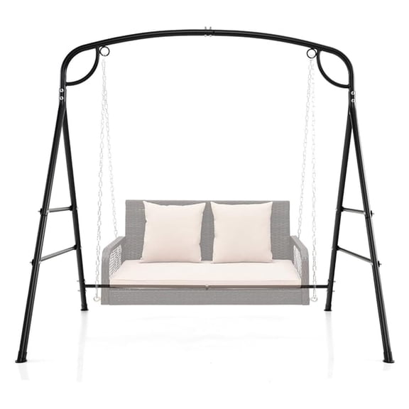 Outdoor Frame Heavy-Duty Metal Porch Stand with Side Bars & 2 Rings, 660 lbs Weight Capacity, A-Frame Frame for Garden, Backyard, Balcony