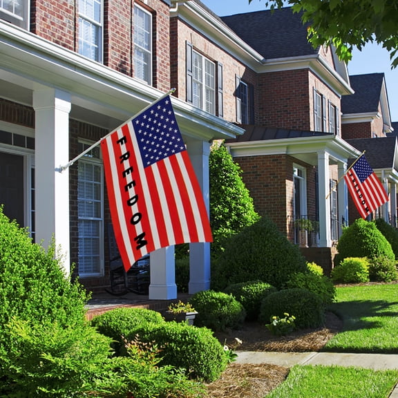 Outdoor Freedom Flag 3x5 Feet White Flag, with 2 Brass Grommets, for Garden Patio Balcony Fence Decor