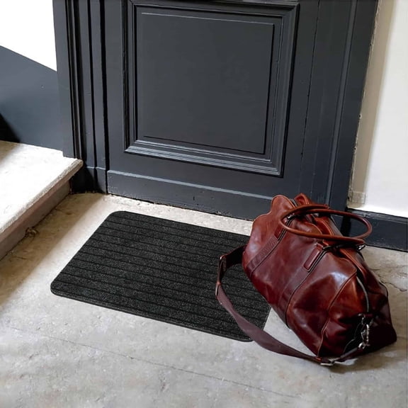 Evideco Anthracite Gray Chloe Polypropylene Door Mat 24x16 Inches - Weather Resistant - Outdoor - Front Door Mat for Entryway, Porch, Patio