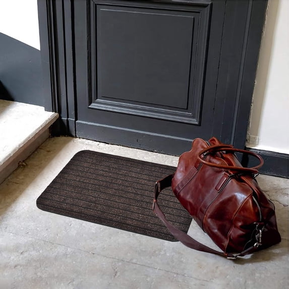 Evideco Brown Chloe Polypropylene Door Mat 24x16 Inches - Weather Resistant - Outdoor - Front Door Mat for Entryway, Porch, Patio
