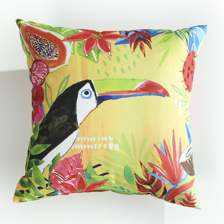Tropical Outdoor Cushion Collection Tucan Pillow