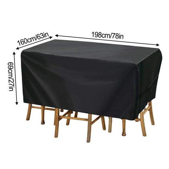 Outdoor Furniture Cover Waterproof Rectangular Patio Table and Chair Set Protection with Windproof Buckles