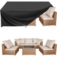 thumbnail image 1 of Outdoor Furniture Covers Waterproof, Heavy Duty Oxford Patio Table Cover for Outdoor Table, Chair, Sofa, Desk (Black, 108"L x 82"W x 28"H), 1 of 6