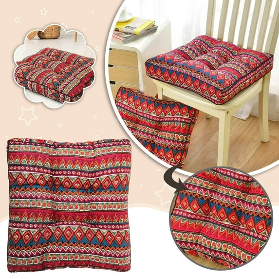 Outdoor Furniture Cushion Covers,1PC Outdoor Patio Chair Seat Pads Square Floor Pillow Kitchen Chair Seat Cushion Pads Meditation Yoga Seating Cushion For Home Kitchen//Garden Patio 19.7