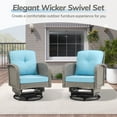 thumbnail image 1 of Enyopro Heavy Duty Patio Furniture Set - 3 Piece PE Rattan Conversation Set w/ 360° Swivel Rocking Chairs and Dual-Layer Glass Table, 360LBS Weight Capacity for Small Balcony, Light Gray, 1 of 7