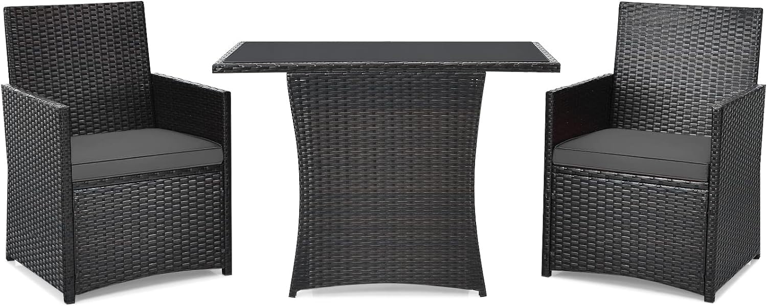 Outdoor Furniture Set All Weather Wicker Rattan Patio Dining Set W