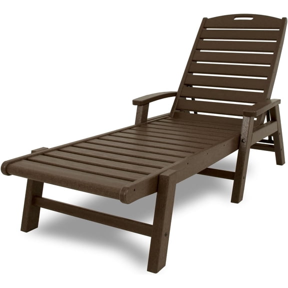Outdoor Furniture Yacht Club Stackable Chaise Lounger with Arms, Vintage Lantern