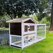Outdoor GOOJOASIS Chicken Coop Indoor Rabbit Hutch with 3 Removable Tray 2 Story Rabbit House