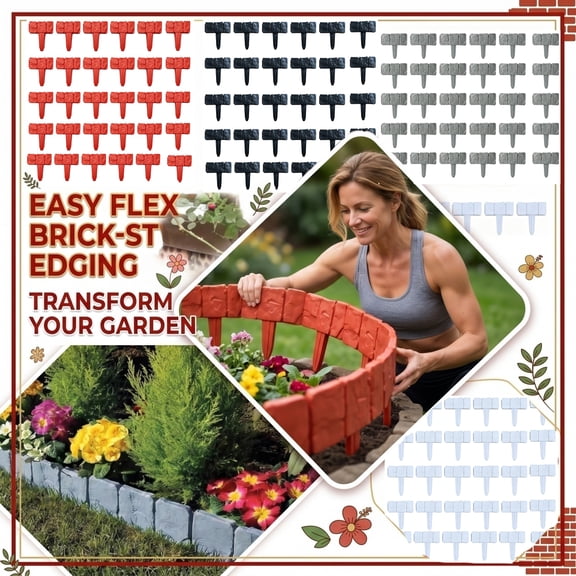 Outdoor and Garden 30-Piece 10X9 Inch White Plastic Fence Border, Lawn Edging and Landscape Border, Garden Edging Border, Flower Bed Edging Borders, Interlocking No-Dig Fenced