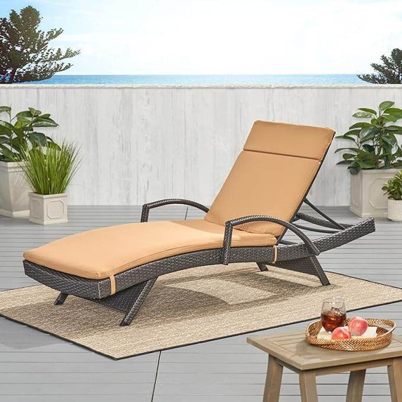 Outdoor Garden Accessories, 52005.00CUSH-CAR (2PCS) SALEM Outdoor Chaise Lounge Cushion (without Chaise Lounge), Caramel Garden Accessories,Fabric Backyard Garden Accessories