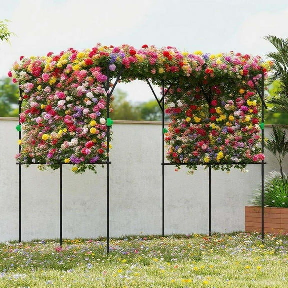 Outdoor Garden Arch Garden Arch Trellis Metal Plant Trellis Support with Climbing Net,Garden Trellis