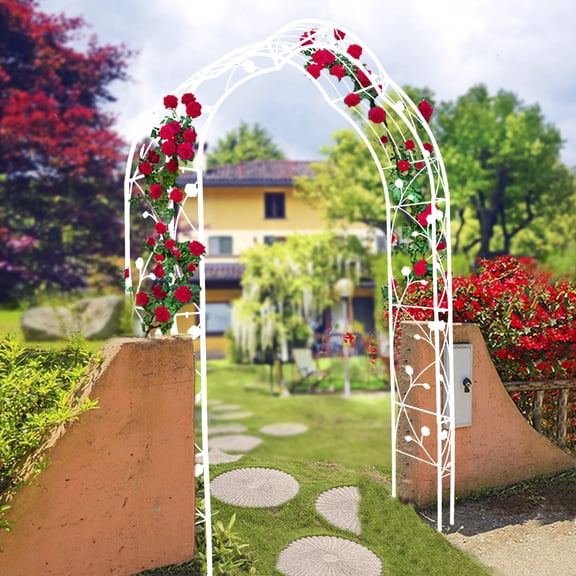 Outdoor Garden Arch Metal Garden Arch Assemble Freely with 8 Styles Garden Arbor Trellis Climbing Plants Support Rose Arch Outdoor Arch Wedding Arch Party Events Archway Cream White,Garden Trellis