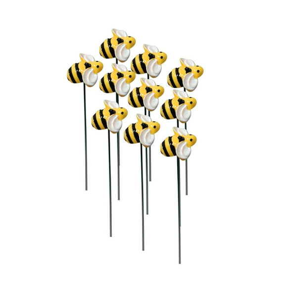 Outdoor Garden Bee Insect Yard Decorations, 10-Piece Simulation Insect Stake, Realistic Garden Bee Ornaments for Outdoor Yard, Flower Bed, or Patio Decor