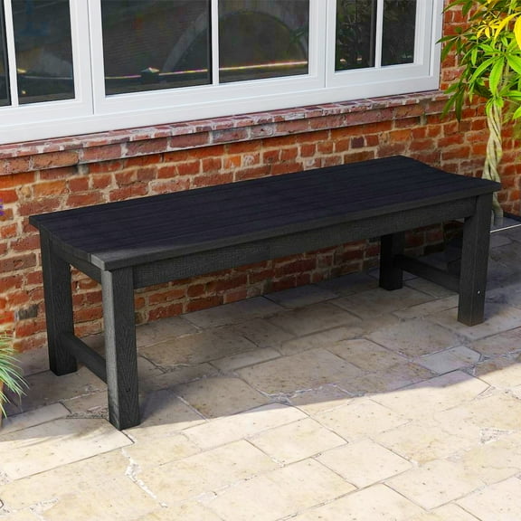 Outdoor Garden Bench, 46.5" Modern Two Person HIPS Patio Backless Bench, Weatherproof Garden Bench That Never Rot And Fade, Suit For Garden, Porch, Park, Lawn, Poolside, Backyard, Balcony, Courtyard