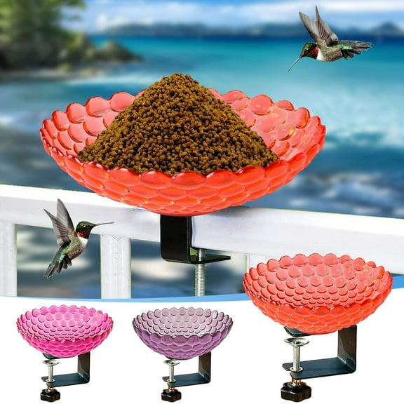 Outdoor Garden Bird Bath and Feeder | Adjustable Height | Durable Weather-Resistant Materials | Decorative Sculptural Design | Stable Bowl | Ground-Inserted Support | Attracts Small Birds | 1 Feeder