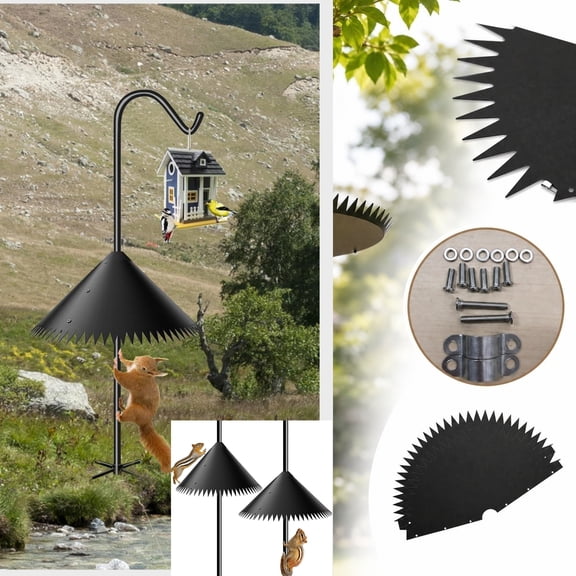 Outdoor Garden Bird Feeder Supply, 14 Inch Large Bird Feeder Baffle, Adjustable Squirrel Baffle for Poles, Squirrel Proof Bird Feeder Squirrel Guard, Surrounding Wraparound Design