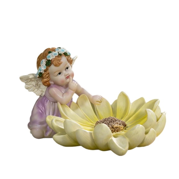 Outdoor Garden Birdbath Bowl Resin Sunflower Bird Baths and Feeder for Outside Garden Yard Table Decor Multicolor