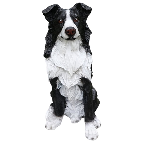 Outdoor Garden Border Collie Dog Statue Greeter Dog Welcome Sign Garden Decor Cute Puppy Sculpture
