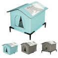 thumbnail image 1 of Outdoor Garden Cats Shelter Strays Cats Protective Nests From Rain & Cold Prevent with Stand (Sky Blue, L), 1 of 7