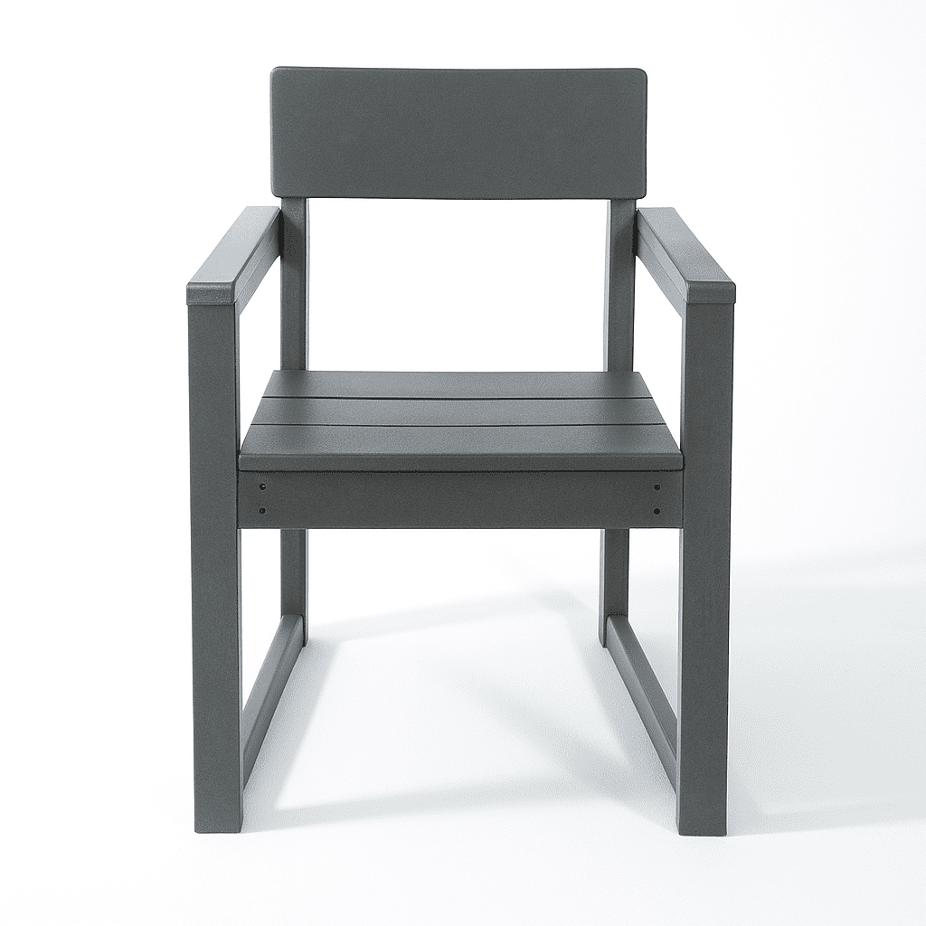 Outdoor Garden Chair, Recycled Plastic Single Chair for Yard Lawn Patio Outdoor Area, Grey