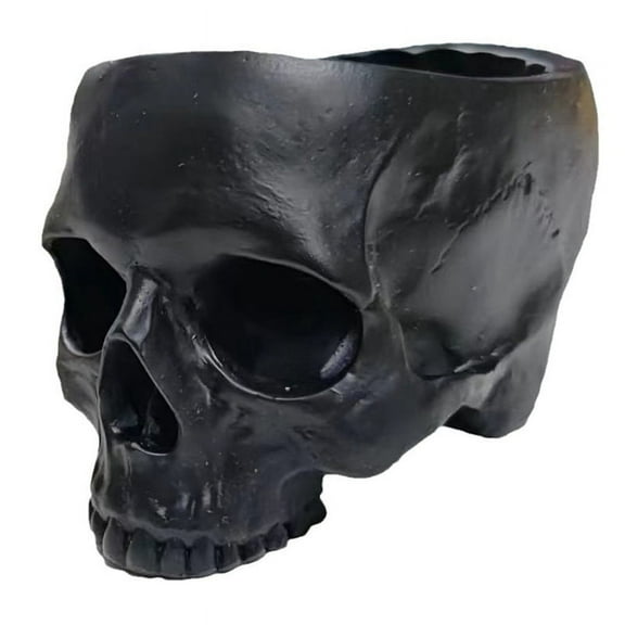 Outdoor Garden Decoration Halloween Skull Decoration Flower Pot Gothic Home Decoration Black