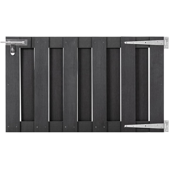 Outdoor Garden Gates, WPC Garden Gate Fence, Outdoor Entrance Barrier Safety Privacy Border Backyard Wall for Garden Lawn Backyard Patio 39.4" x 44.1" Grey